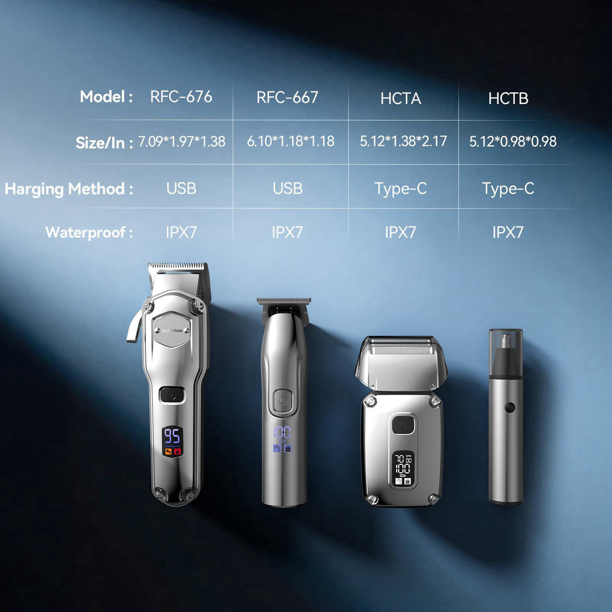 Jack Rose Hair Clippers for Men Set Professional Cordless by Jack & Rose — view 8