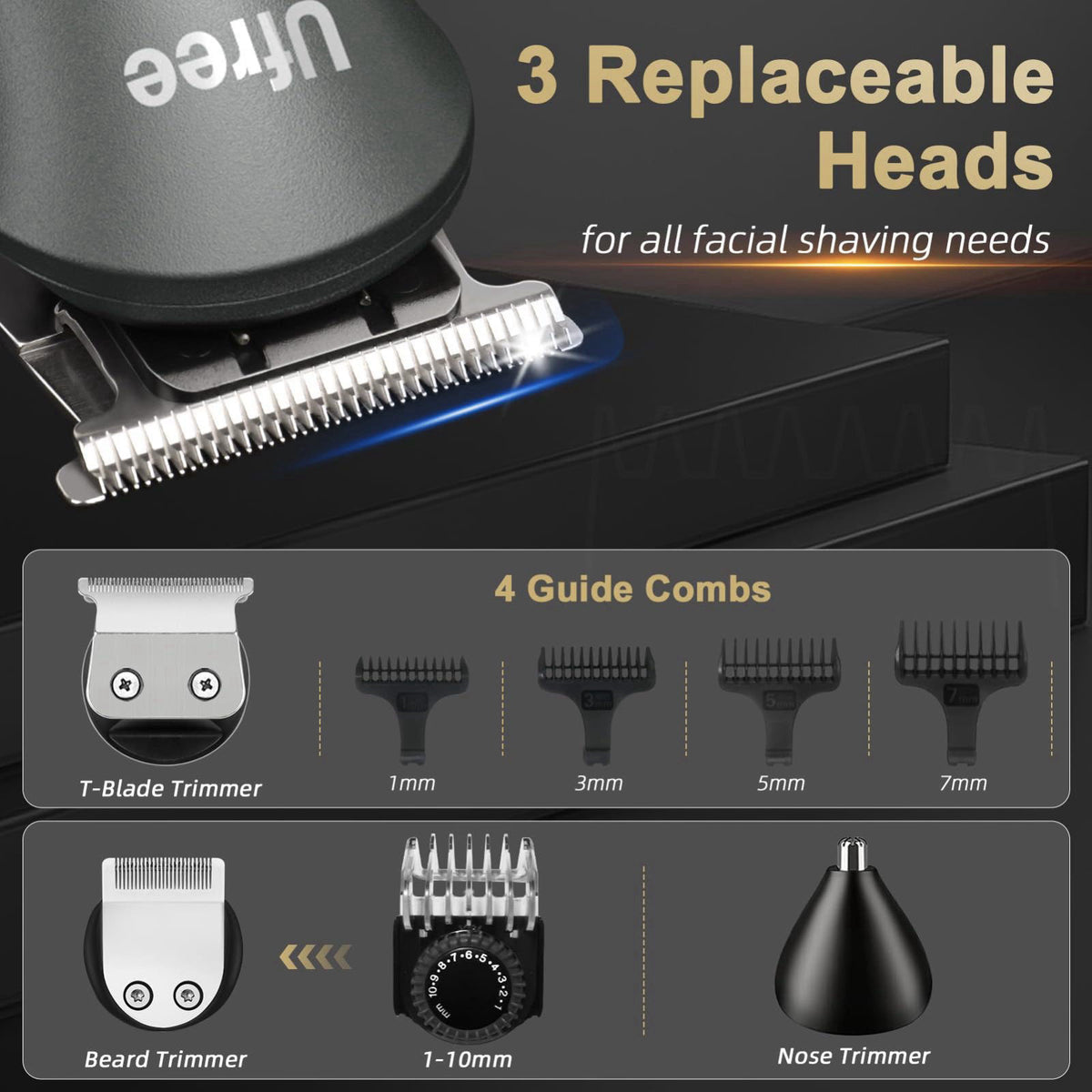 Ufree Hair Clippers for Men Professional Cordless Beard — view 7