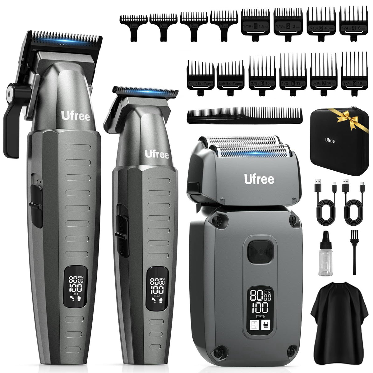 Ufree Hair Clippers and Trimmers Set for Men Electric Razor — view 2
