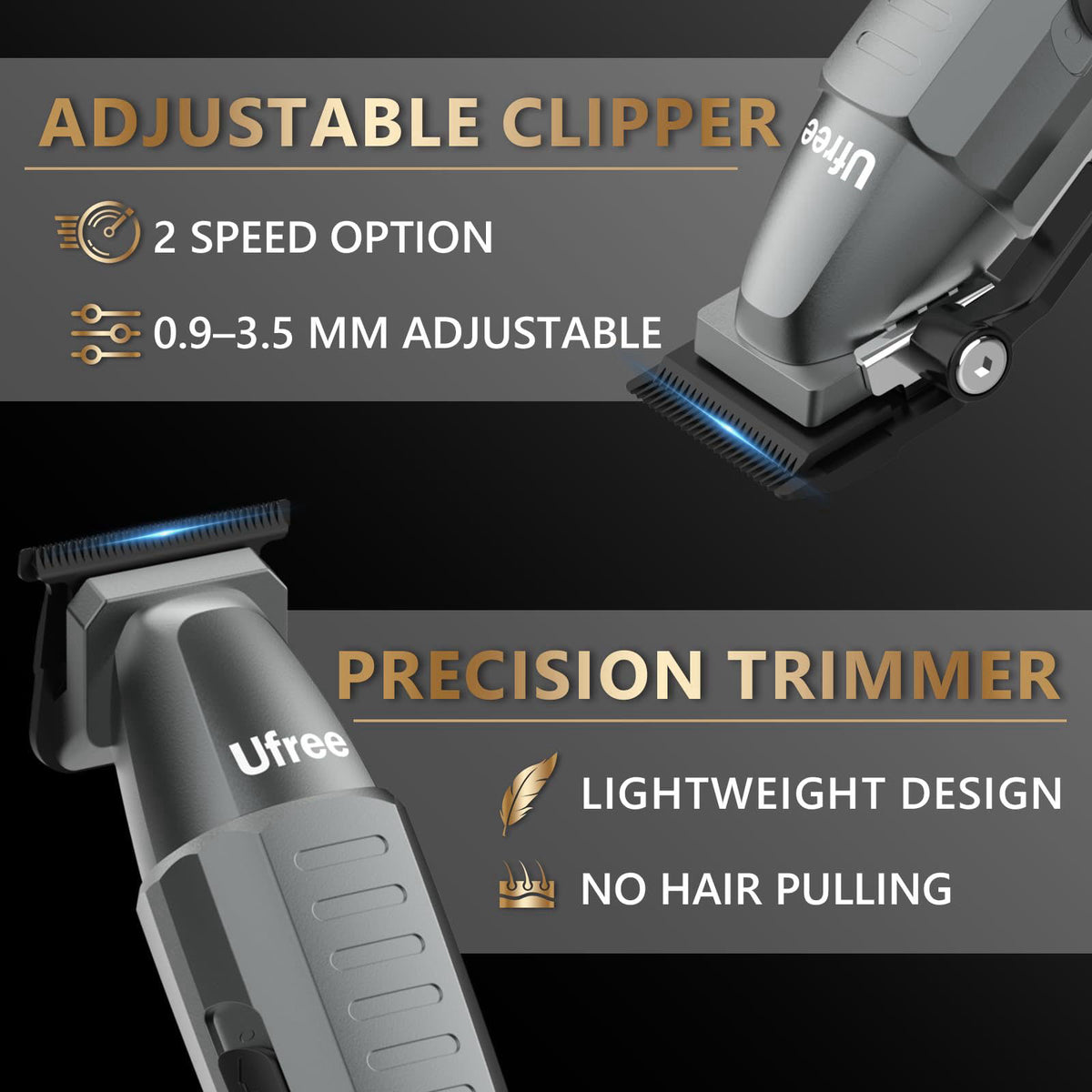 Ufree Hair Clippers and Trimmers Set for Men Electric Razor — view 3