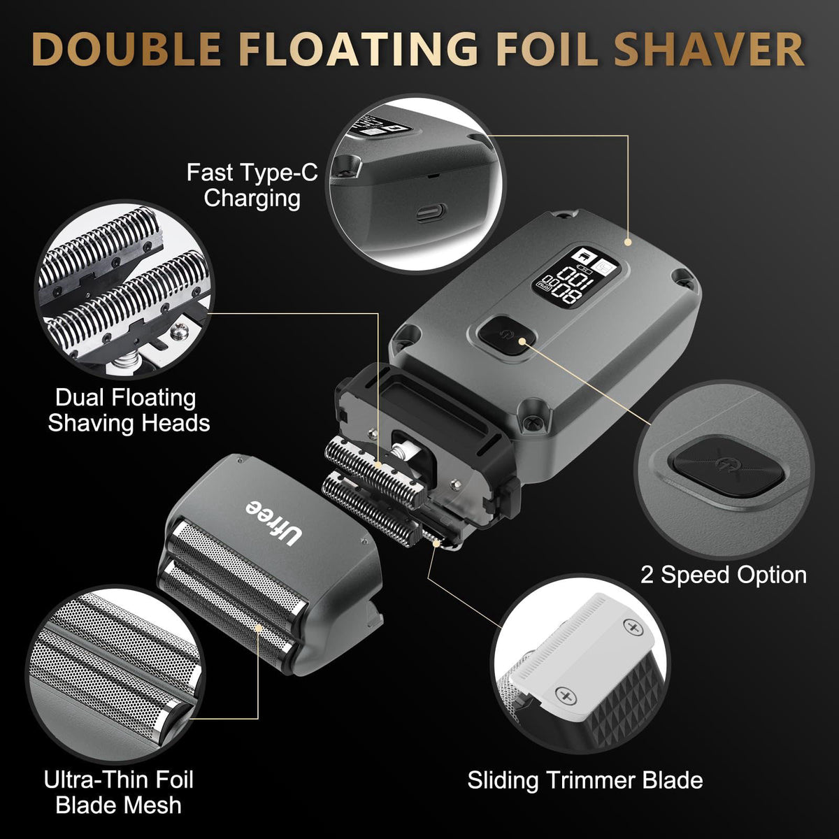 Ufree Hair Clippers and Trimmers Set for Men Electric Razor — view 4