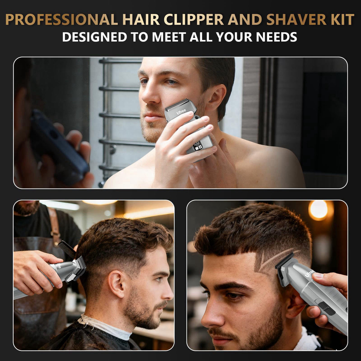 Ufree Hair Clippers and Trimmers Set for Men Electric Razor — view 8