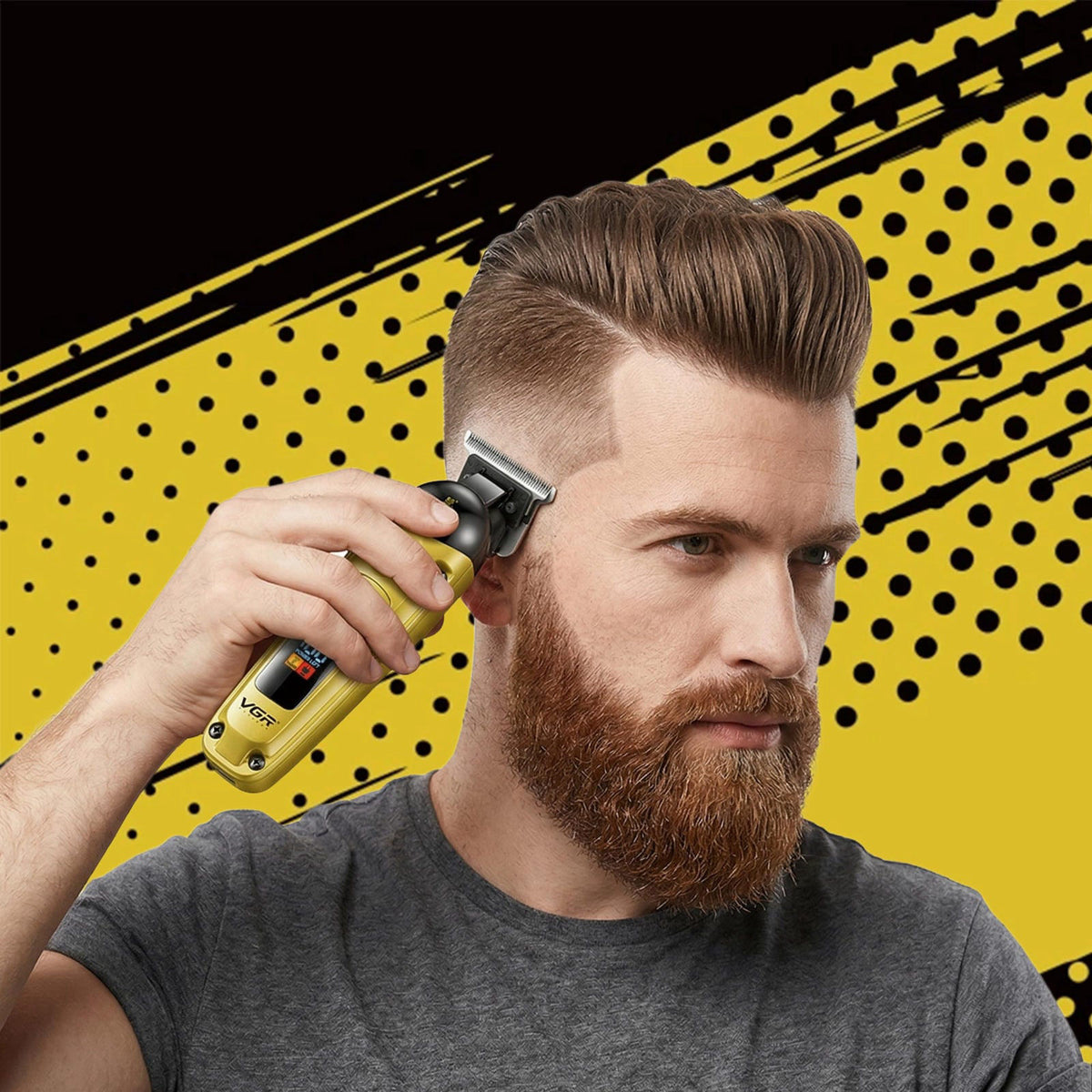 VGR 274 Professional Hair Trimmer for Men with T Blade Gold — view 7