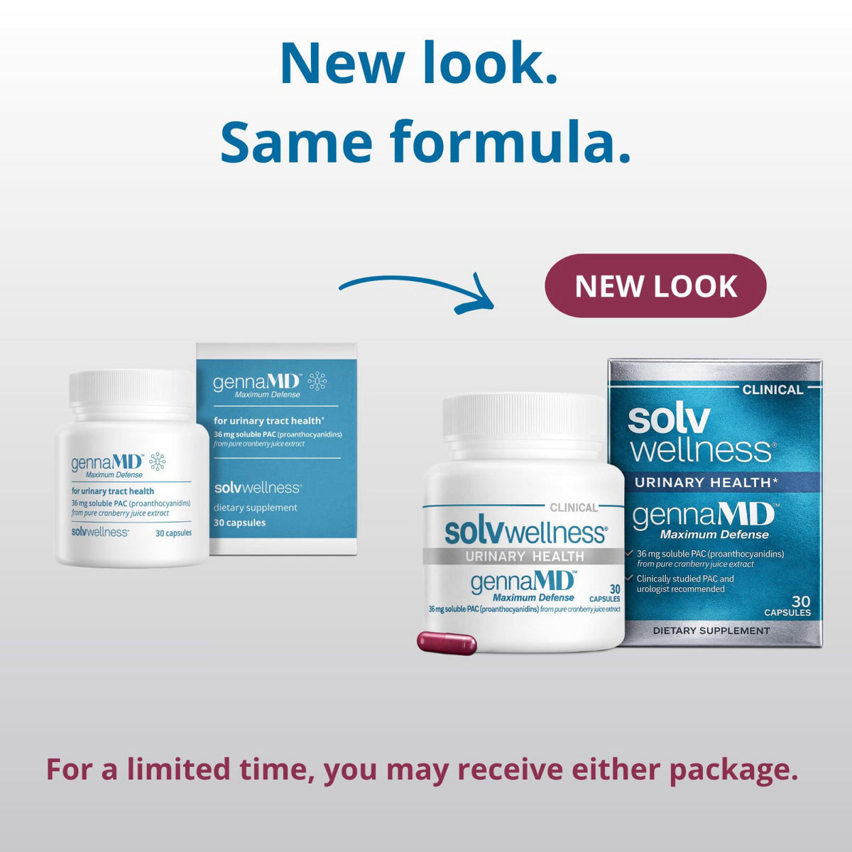 GennaMD Maximum Strength Cranberry Supplement 36 mg PAC 30 by Solv Wellness — view 3