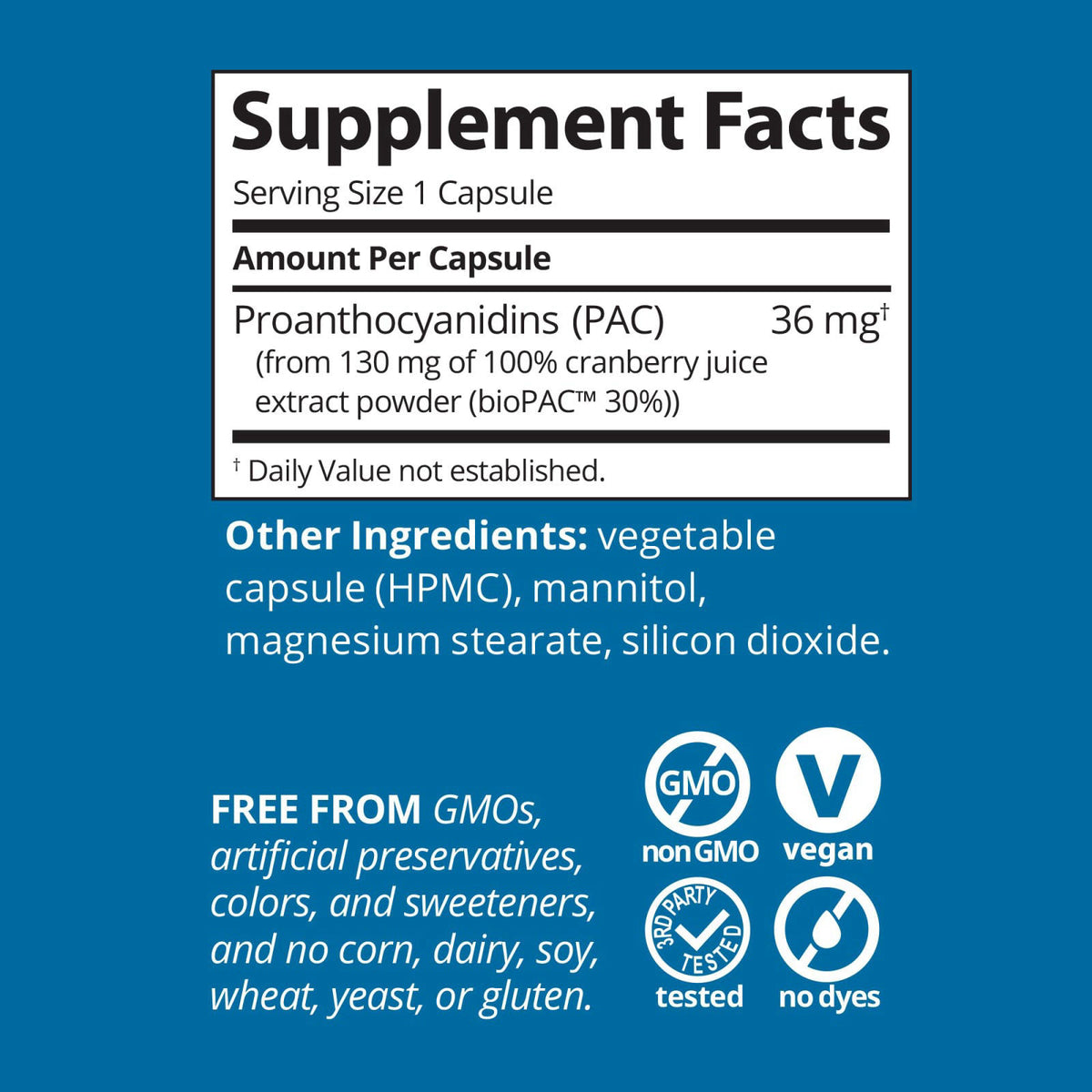 GennaMD Maximum Strength Cranberry Supplement 36 mg PAC 30 by Solv Wellness — view 4