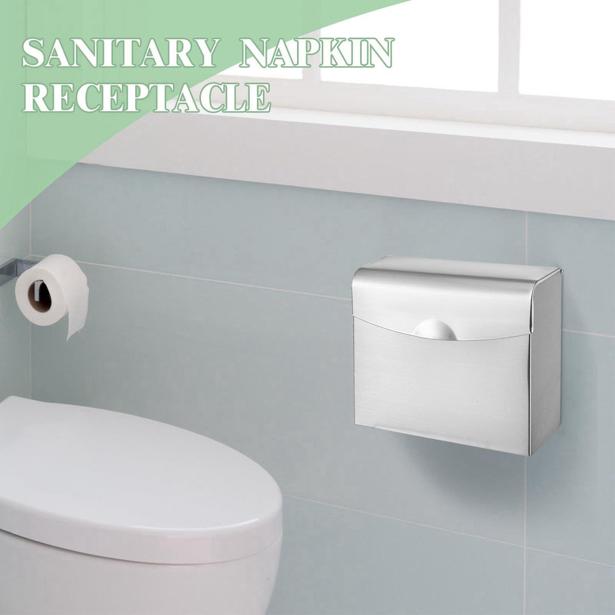 Tioncy 4 Pcs Sanitary Napkin Disposal Receptacle Wall Mount — view 7