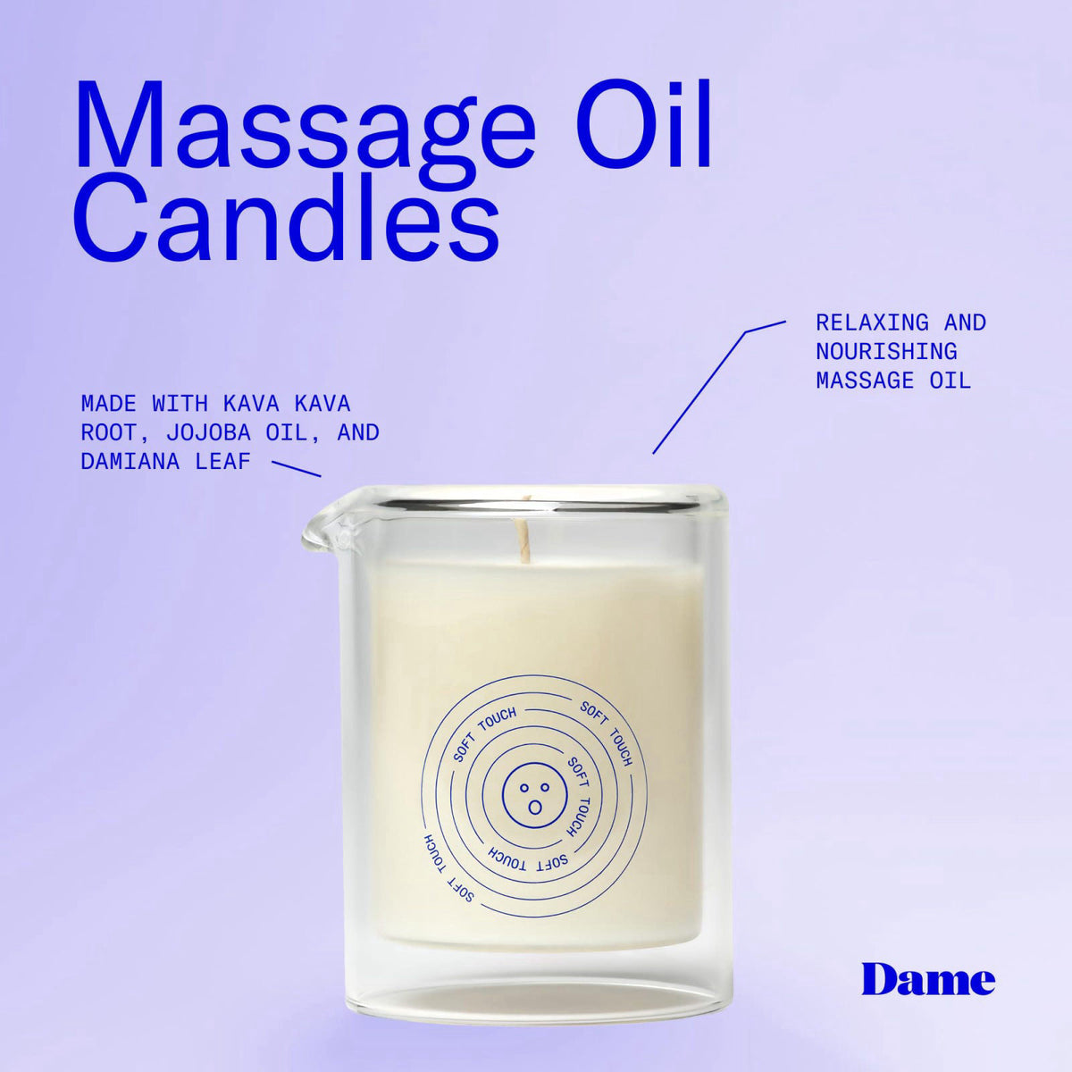 Dame Products Massage Oil Candle Plant Based Skin Body — view 4
