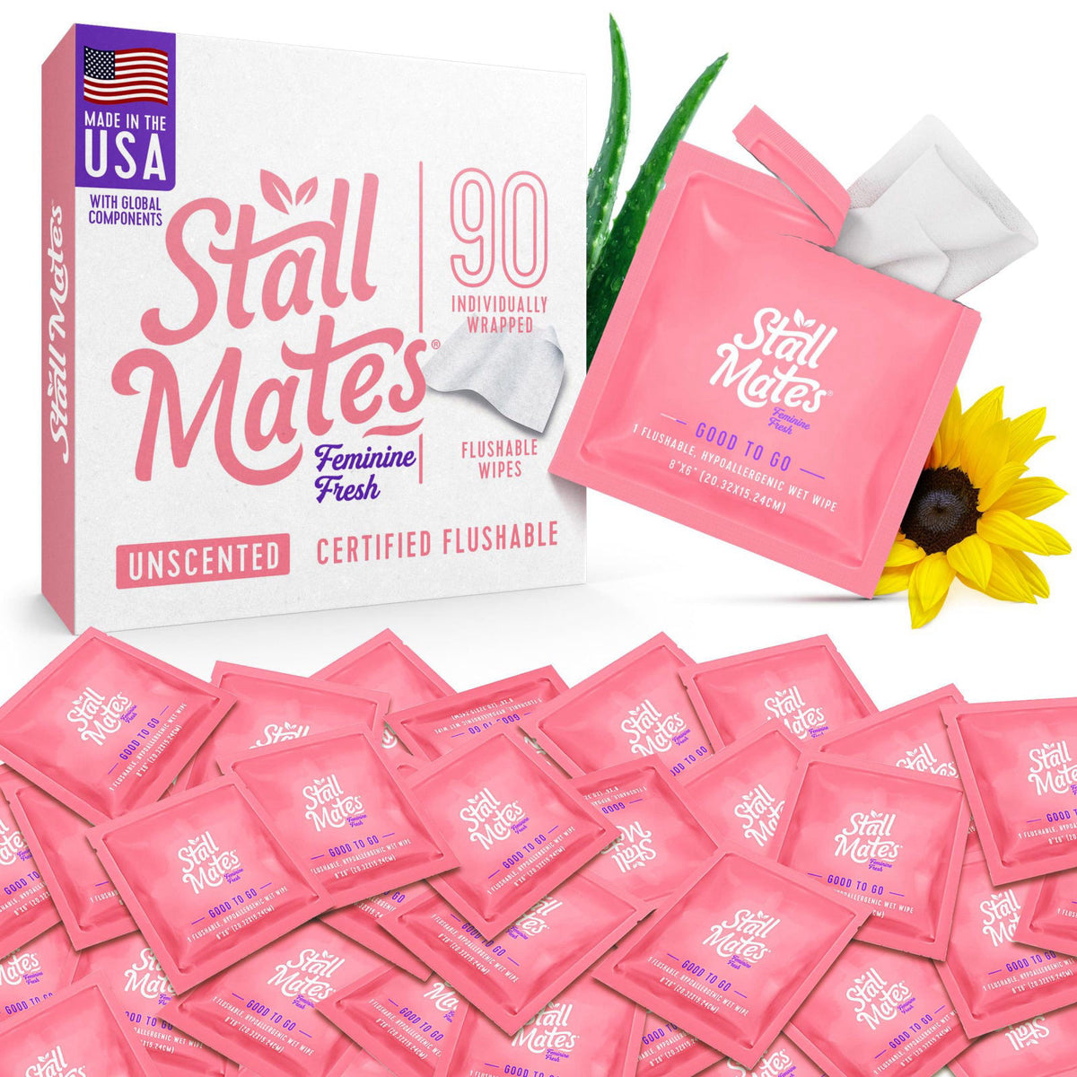 Stall Mates Feminine Fresh Flushable Wipes PH Balanced 90 — view 2