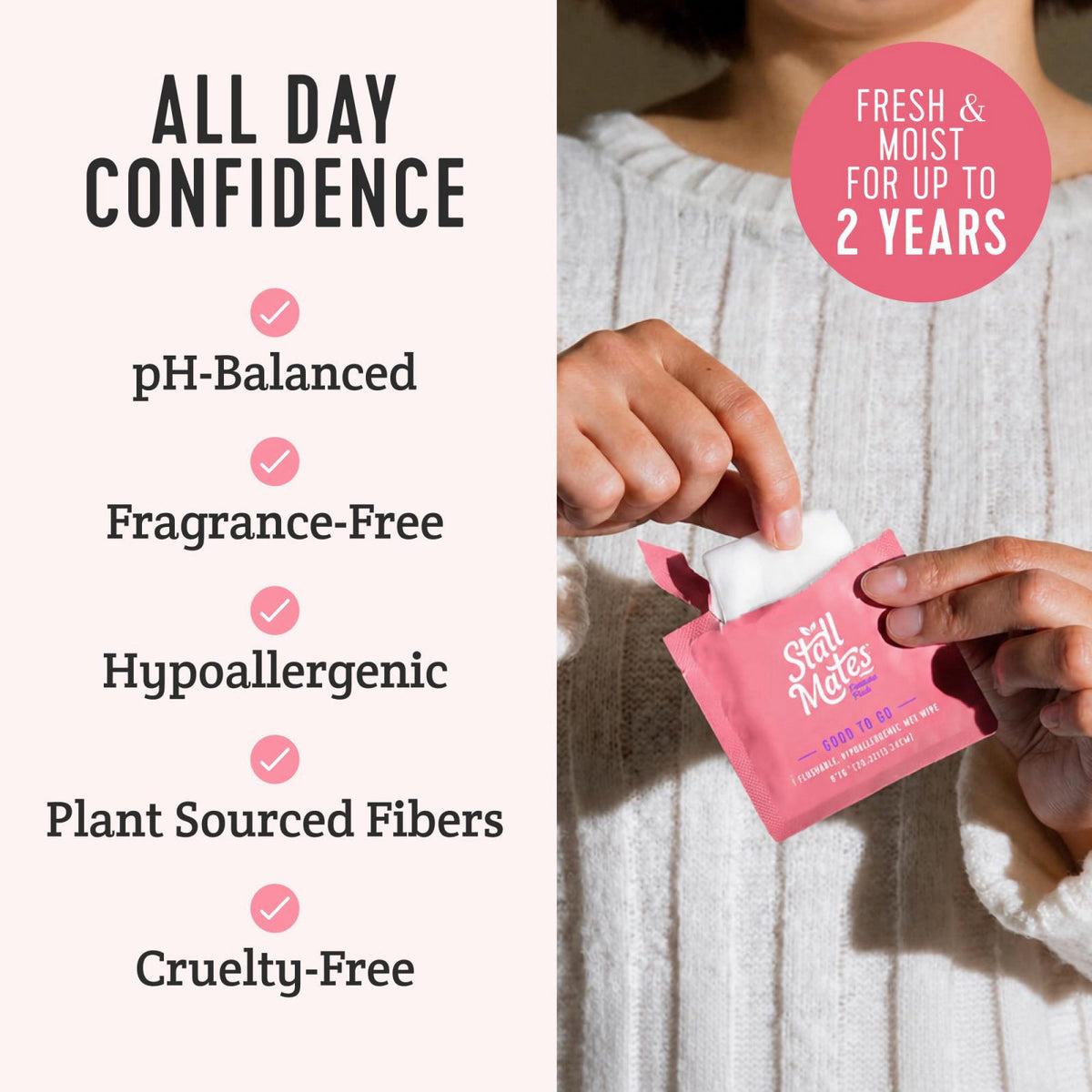 Stall Mates Feminine Fresh Flushable Wipes PH Balanced 90 — view 3