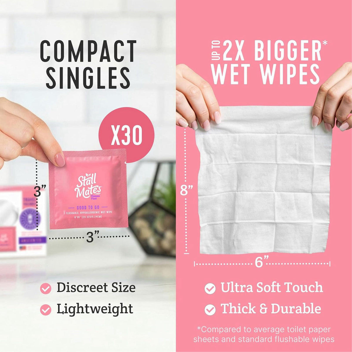 Stall Mates Feminine Fresh Flushable Wipes PH Balanced 90 — view 5