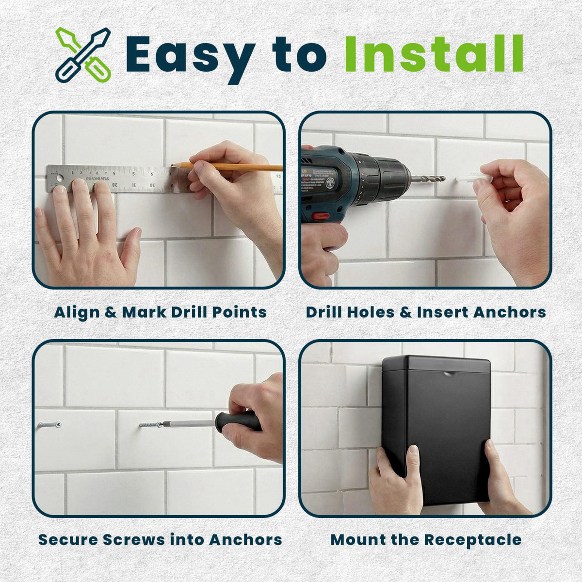 Alpine Sanitary Napkin Receptacle Wall Mounted Tampon Holder — view 7