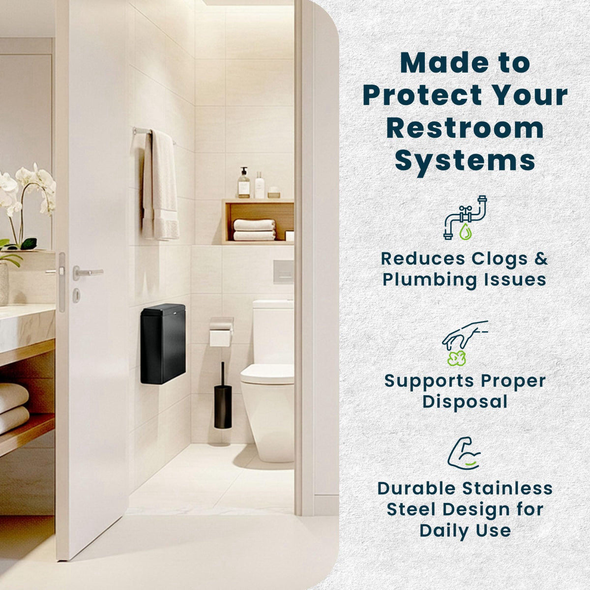 Alpine Sanitary Napkin Receptacle Wall Mounted Tampon Holder — view 8