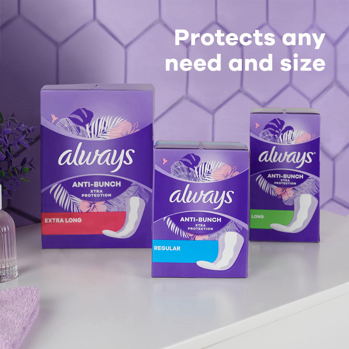 Always Panty Liners for Women Anti Bunch Xtra Protection — view 6