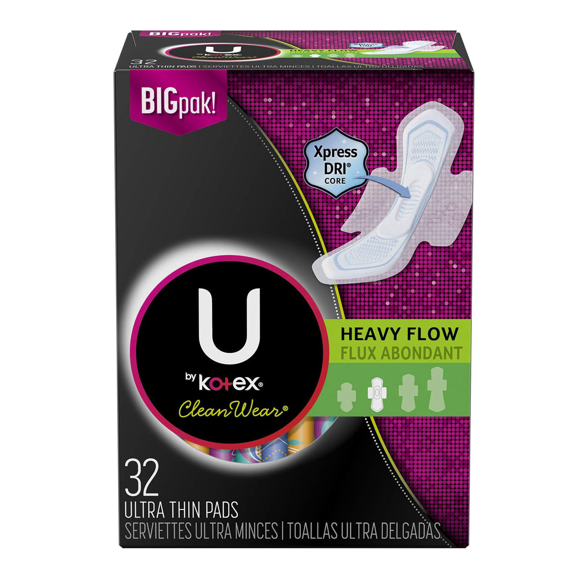 U by Kotex CleanWear Ultra Thin Feminine Pads with Wings — view 2