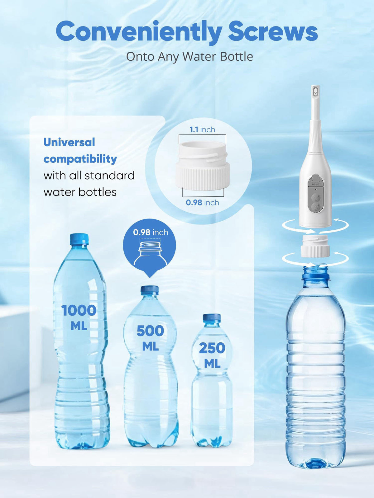 Portable Bidet for Travel Electric Peri Bottle with Dual by ONTHEWEI — view 3