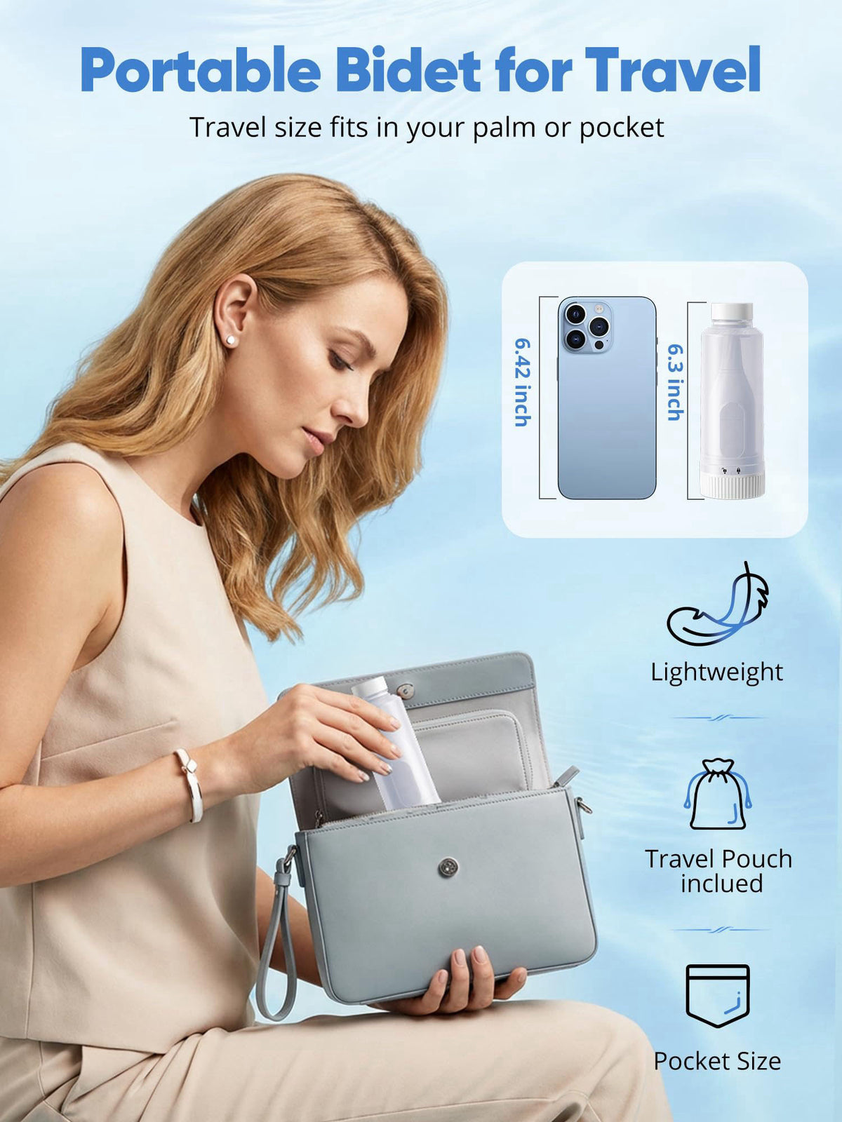 Portable Bidet for Travel Electric Peri Bottle with Dual by ONTHEWEI — view 6