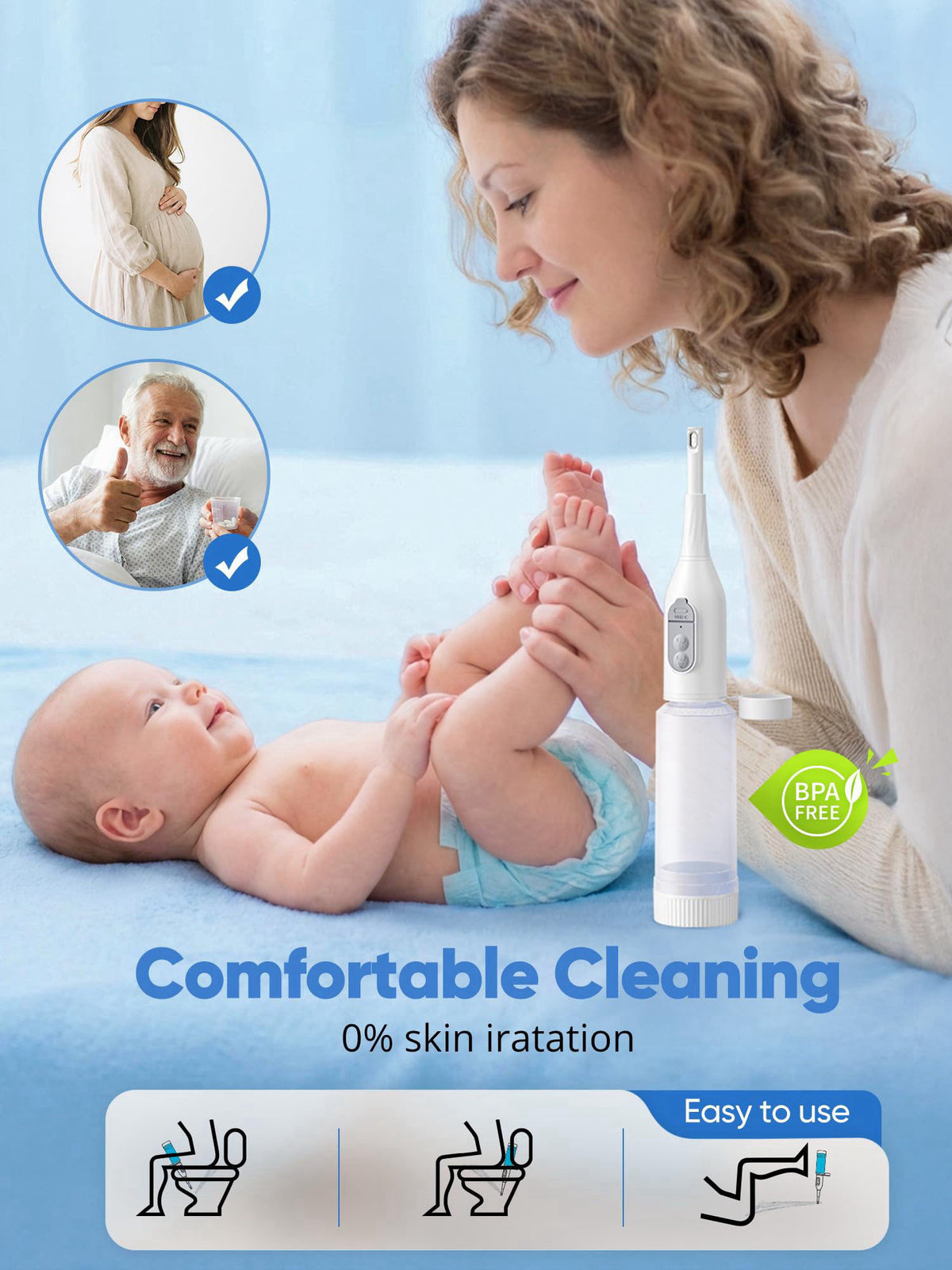 Portable Bidet for Travel Electric Peri Bottle with Dual by ONTHEWEI — view 7