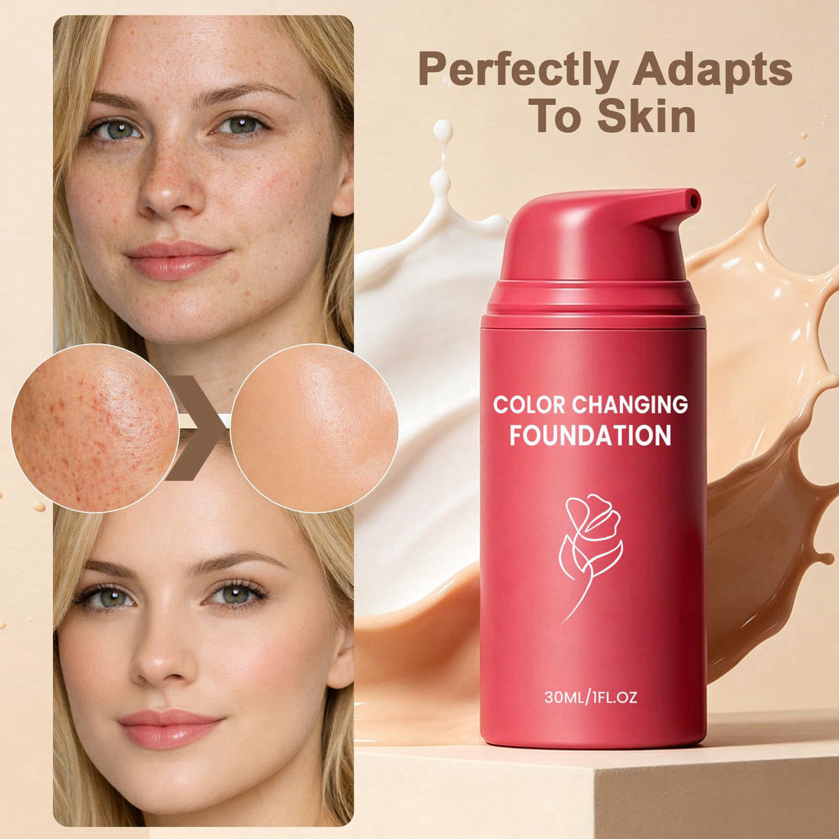 Color Changing Foundation Skin Tone Adapting Liquid by Océane — view 6
