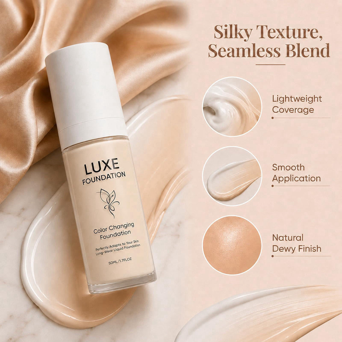 for Mature Skin Color Changing Foundation with Hyaluronic by LUXE FOUNDATION — view 4
