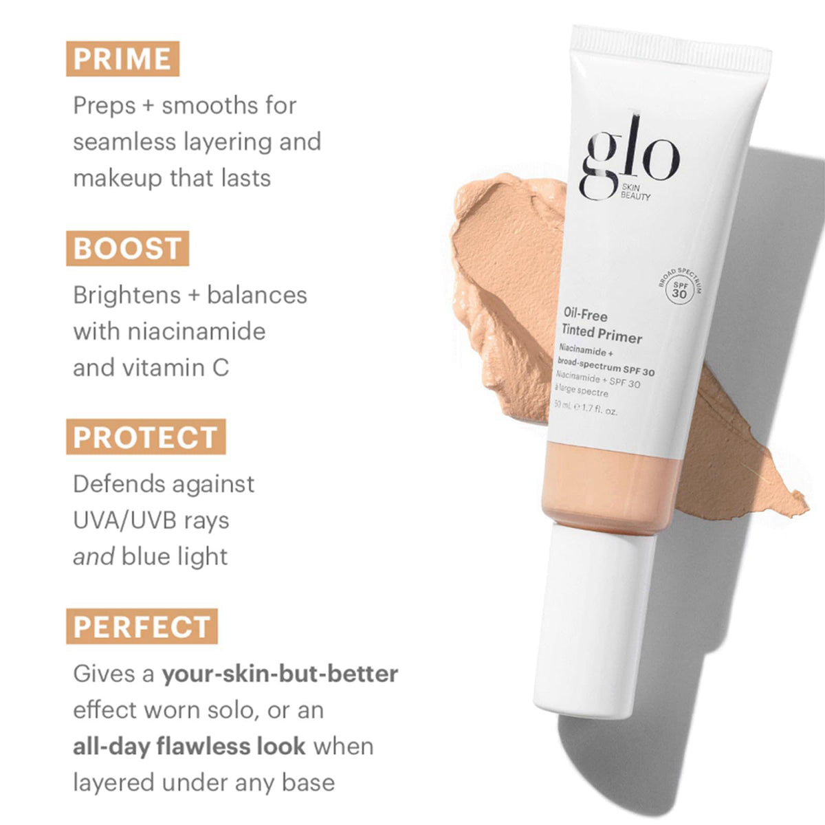 Glo Skin Beauty Oil Free Tinted Primer SPF 30 Light 1 7 oz — view 4