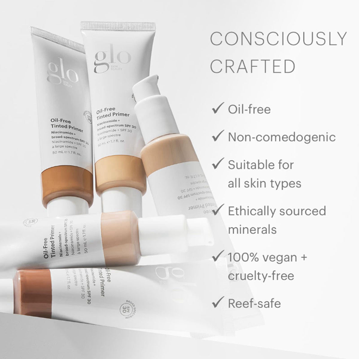 Glo Skin Beauty Oil Free Tinted Primer SPF 30 Light 1 7 oz — view 5