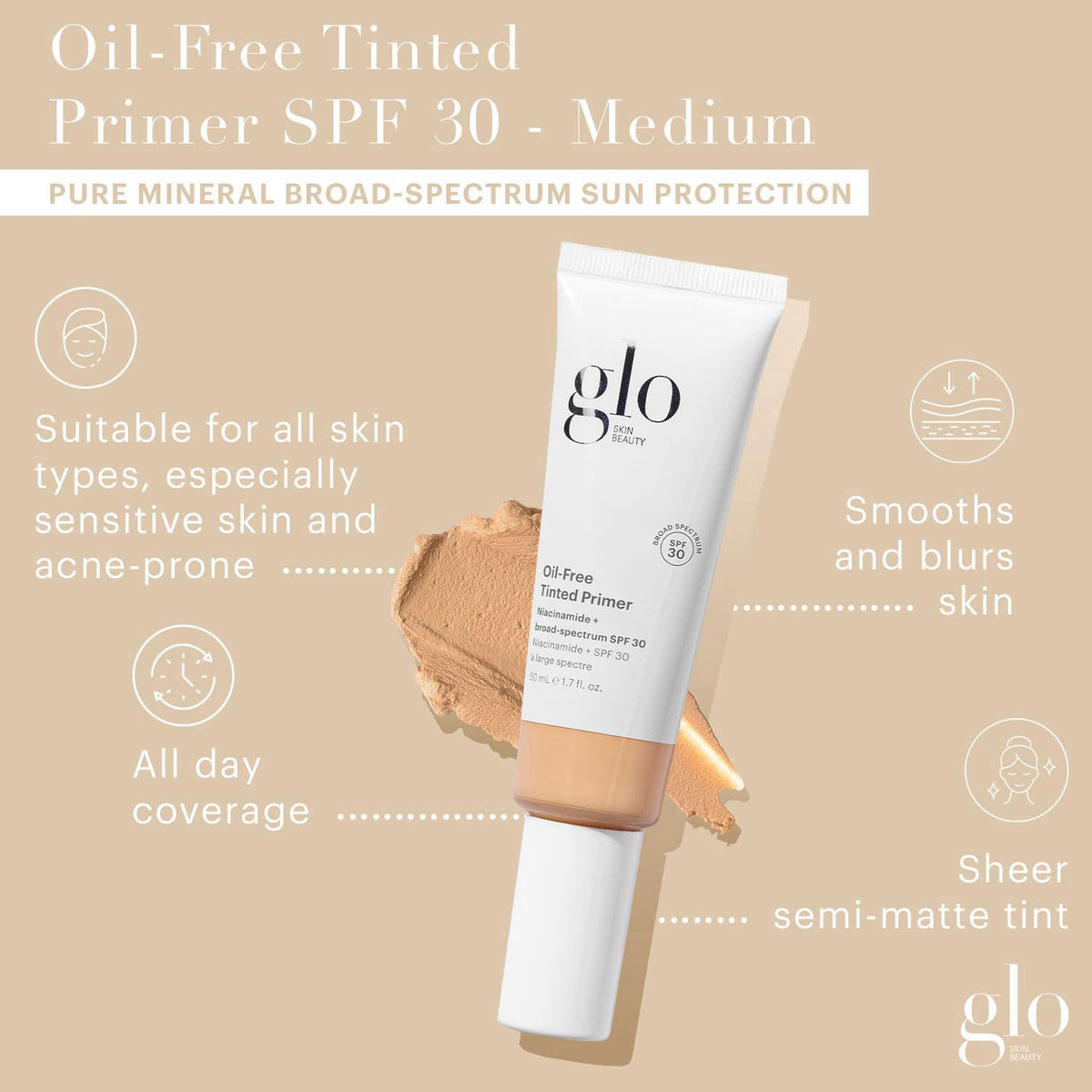 Glo Skin Beauty Oil Free Tinted Primer SPF 30 Mineral Makeup — view 3