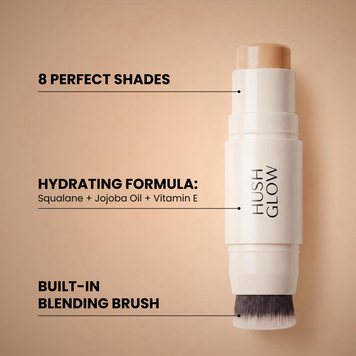 HushGlow Under eye Concealer Stick with Built in Brush Deep by Hush Glow — view 3