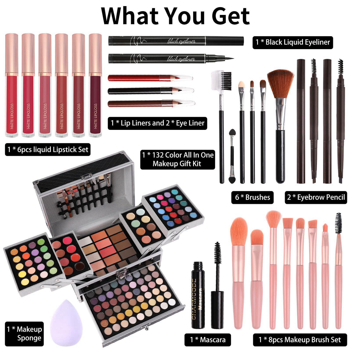 Makeup Gift Set For Women Girls All in One Full Makeup Kit by CHARMCODE — view 3