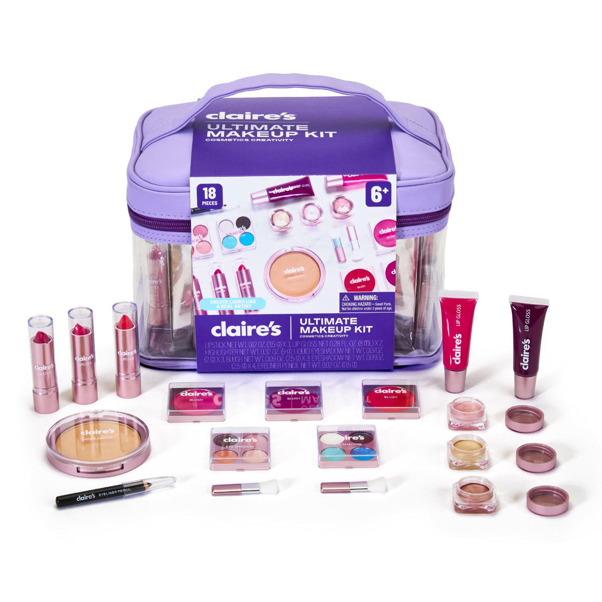 Claire s Ultimate Makeup Kit 18 Piece Real Cosmetic Set by Claire's