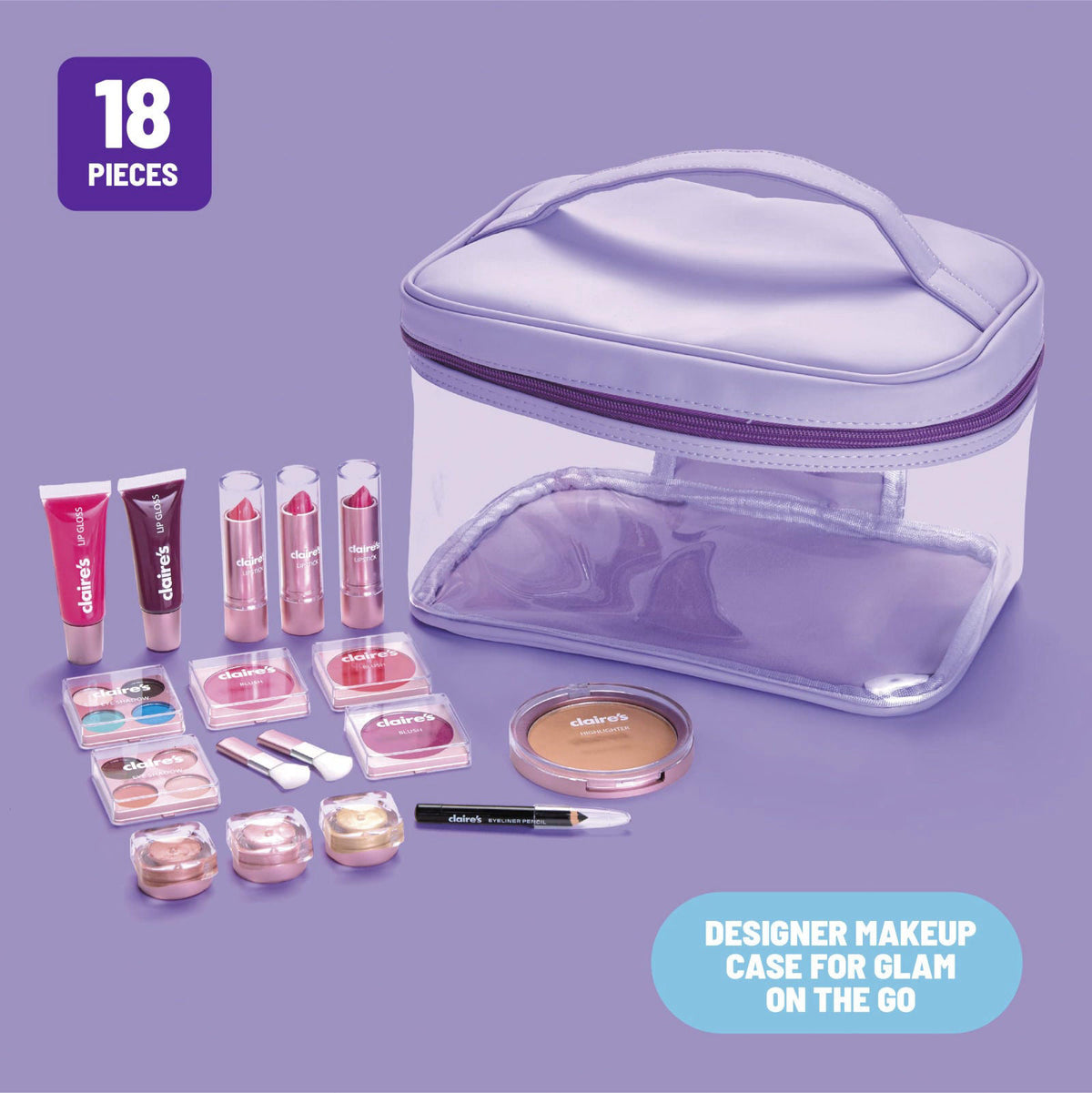 Claire s Ultimate Makeup Kit 18 Piece Real Cosmetic Set by Claire's — view 5