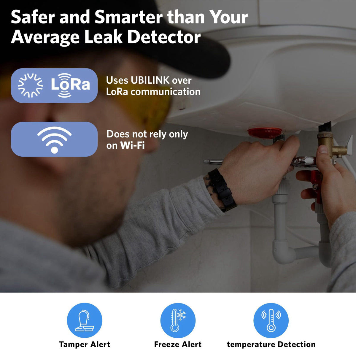 WWD Water Leak Detector Smart Water Monitor Battery Operated by CUSTOS — view 4