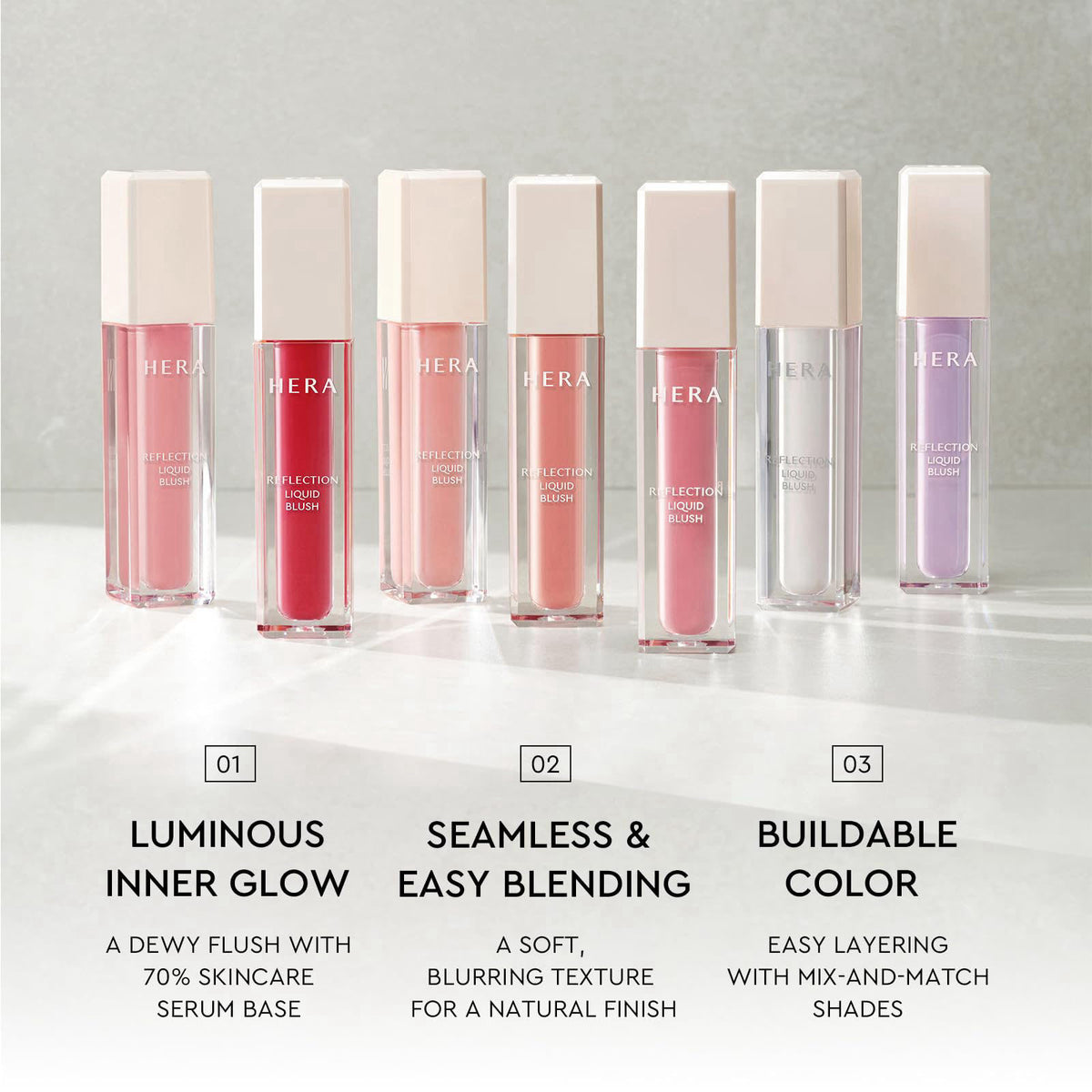 HERA Reflection Liquid Blush 227 Dolly Peach 7 5g Glass Skin — view 5