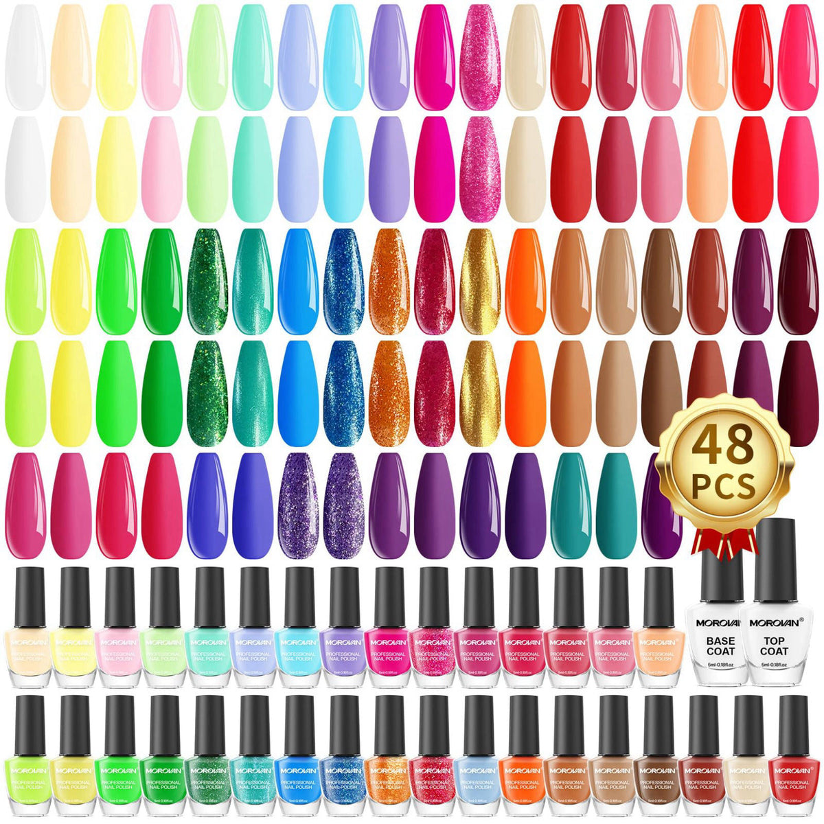 Morovan Nail Polish Set Fingernail 48PC Air Quick Dry Nail — view 2
