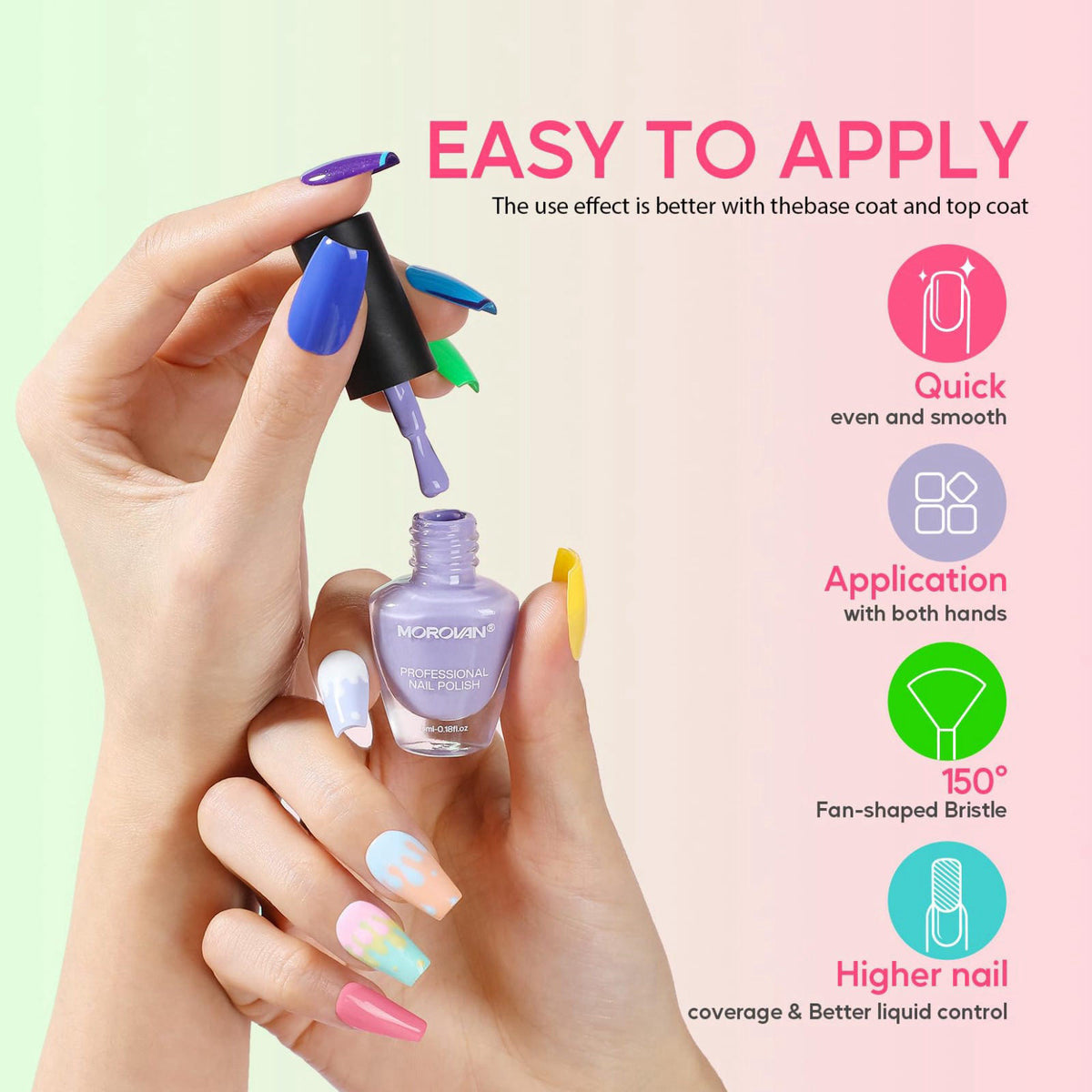 Morovan Nail Polish Set Fingernail 48PC Air Quick Dry Nail — view 5