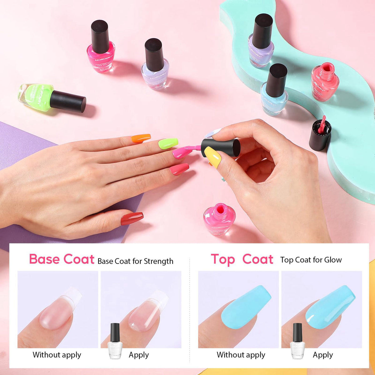 Morovan Nail Polish Set Fingernail 48PC Air Quick Dry Nail — view 6