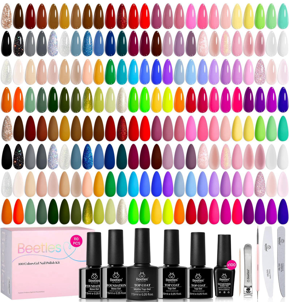 Beetles 110 PCS Gel Nail Polish Set Fall Gel Polish Kit 100 by beetles Gel Polish — view 8
