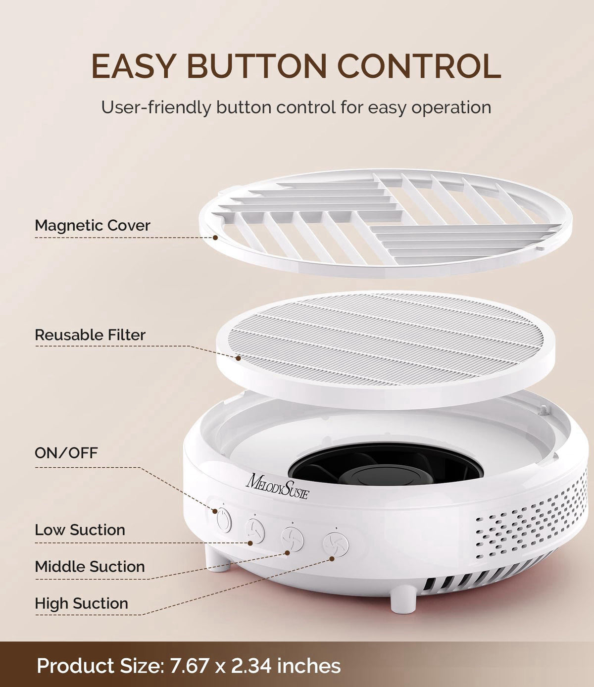 MelodySusie Portable Nail Dust Collector HPro for DIY Gel — view 7