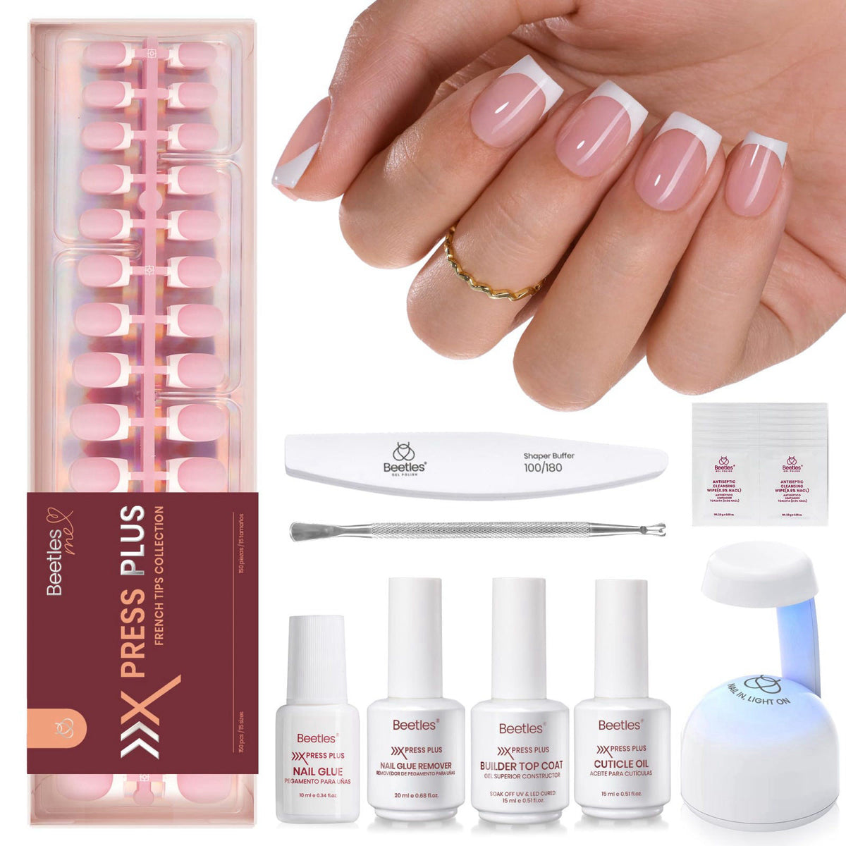 Beetles French Tip Press On Nail Kit by beetles Gel Polish — view 2