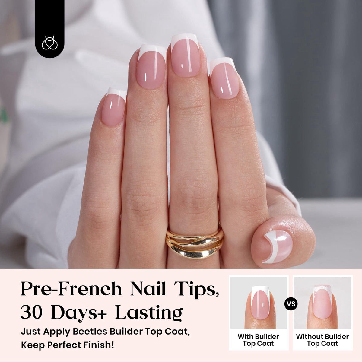 Beetles French Tip Press On Nail Kit by beetles Gel Polish — view 4