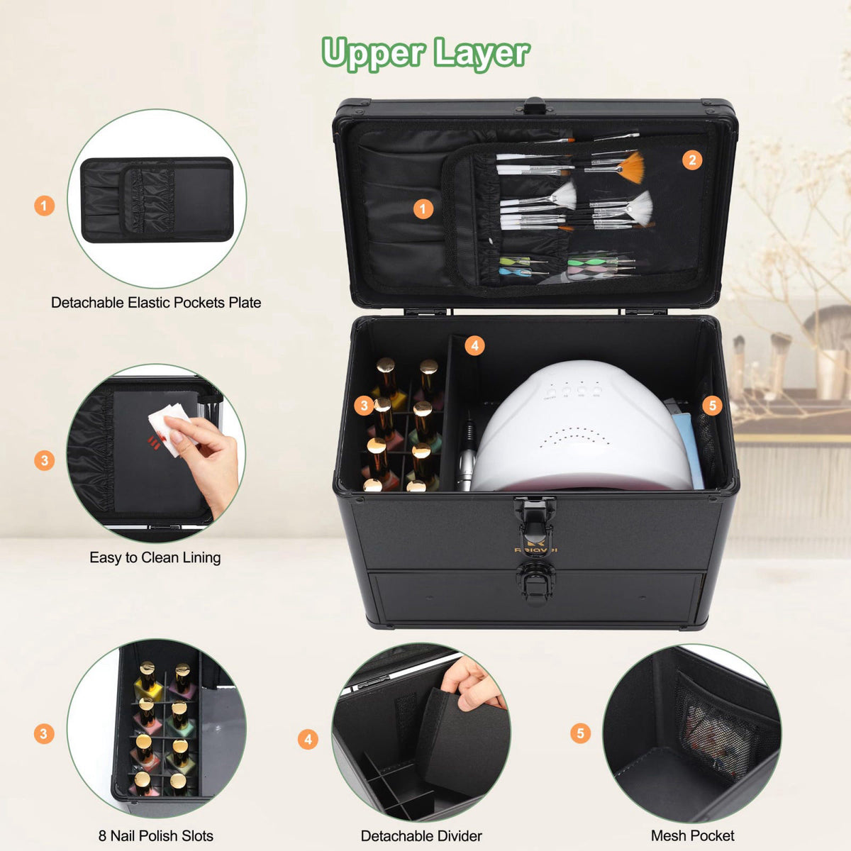 Relavel Nail Polish Organizer Nail Bag Organizer Case Holds — view 4