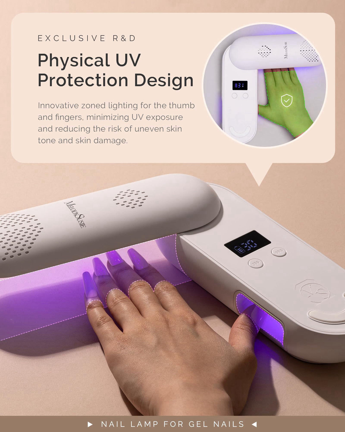 MelodySusie Compact Cordless UV LED Nail Lamp P PLUS20F for — view 4