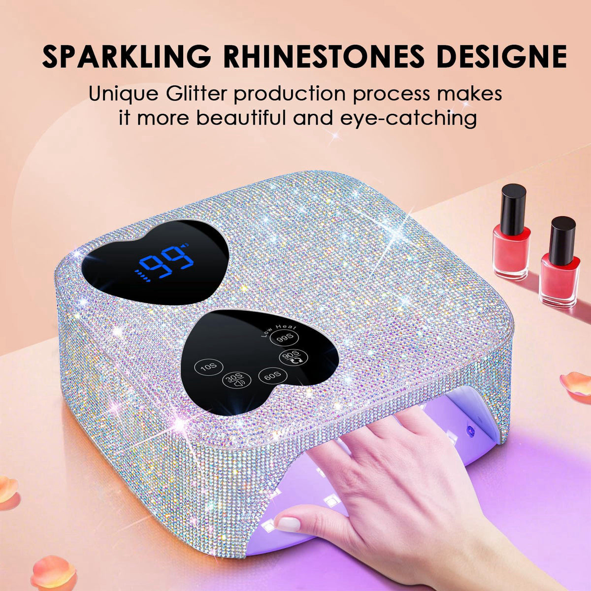 UV LED Nail Lamp Cordless HUITINE 80W Rechargeable UV Light — view 3