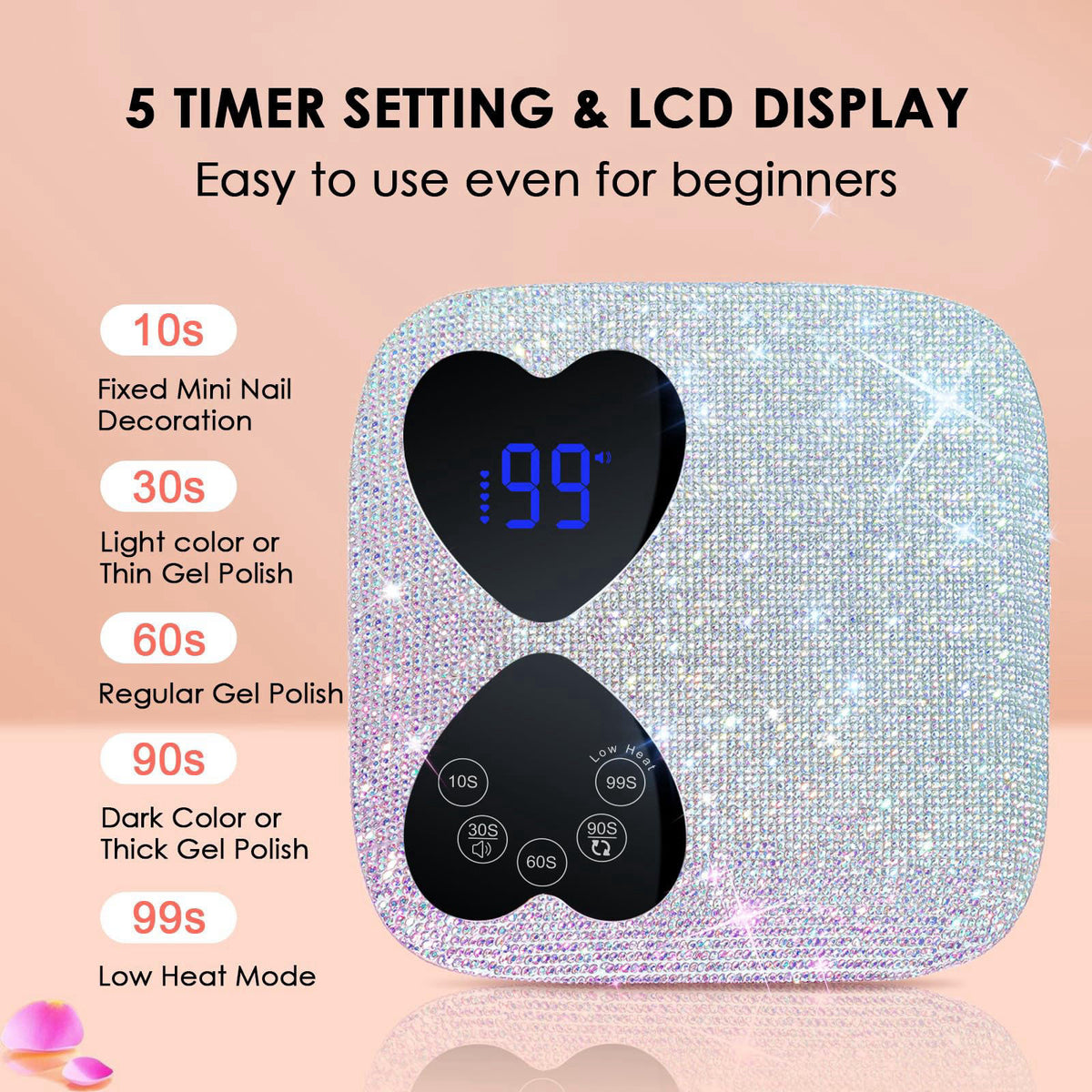 UV LED Nail Lamp Cordless HUITINE 80W Rechargeable UV Light — view 5