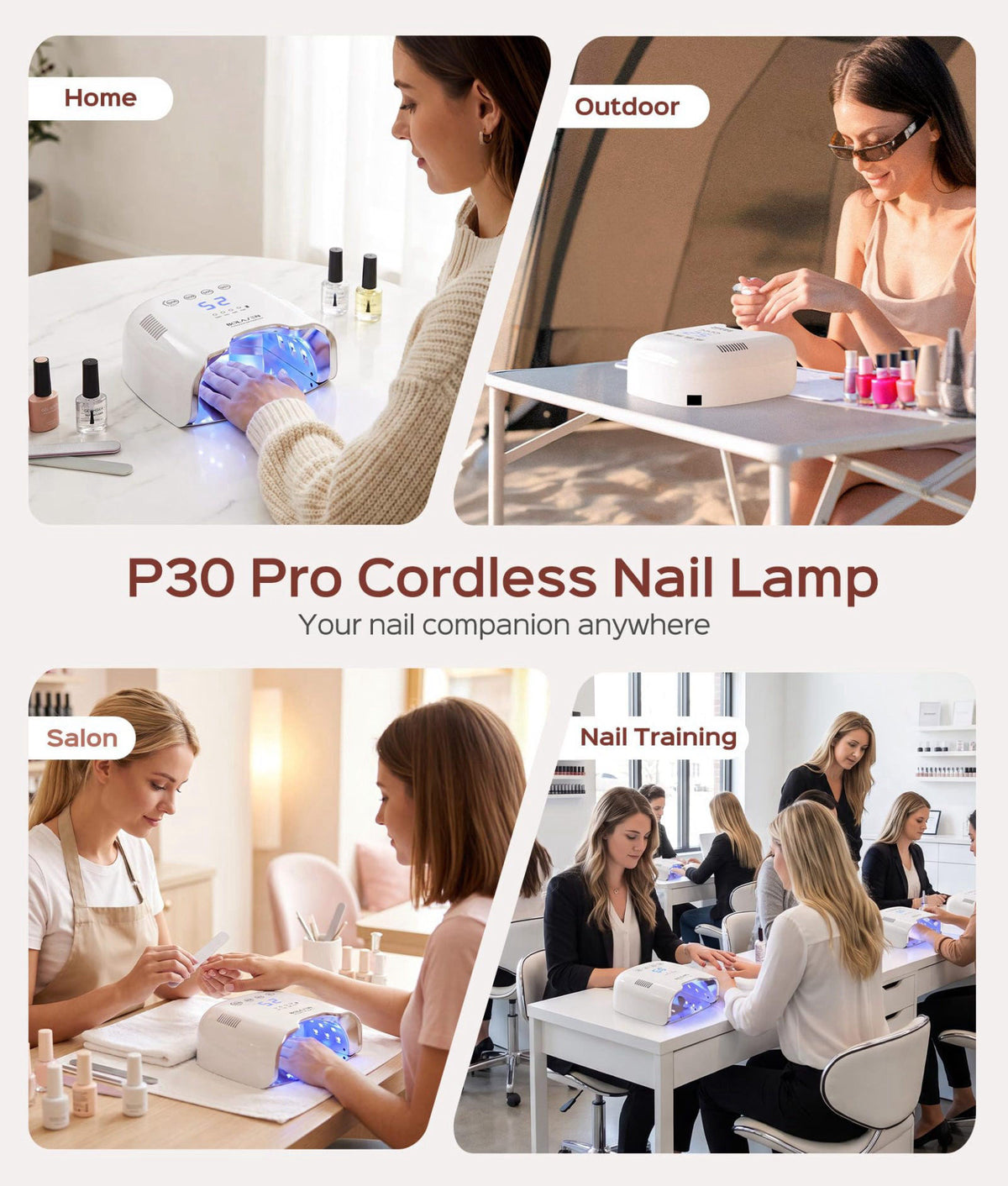 BOLASEN P30 Pro Cordless Rechargeable UV LED Nail Lamp for — view 3