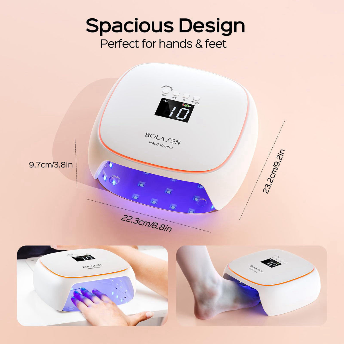 BOLASEN USB C Rechargeable Cordless LED UV Nail Lamp for — view 7
