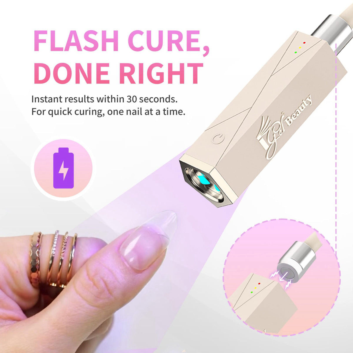 iGel Beauty PRO X Mini LED Nail Lamp Portable USB C — view 3