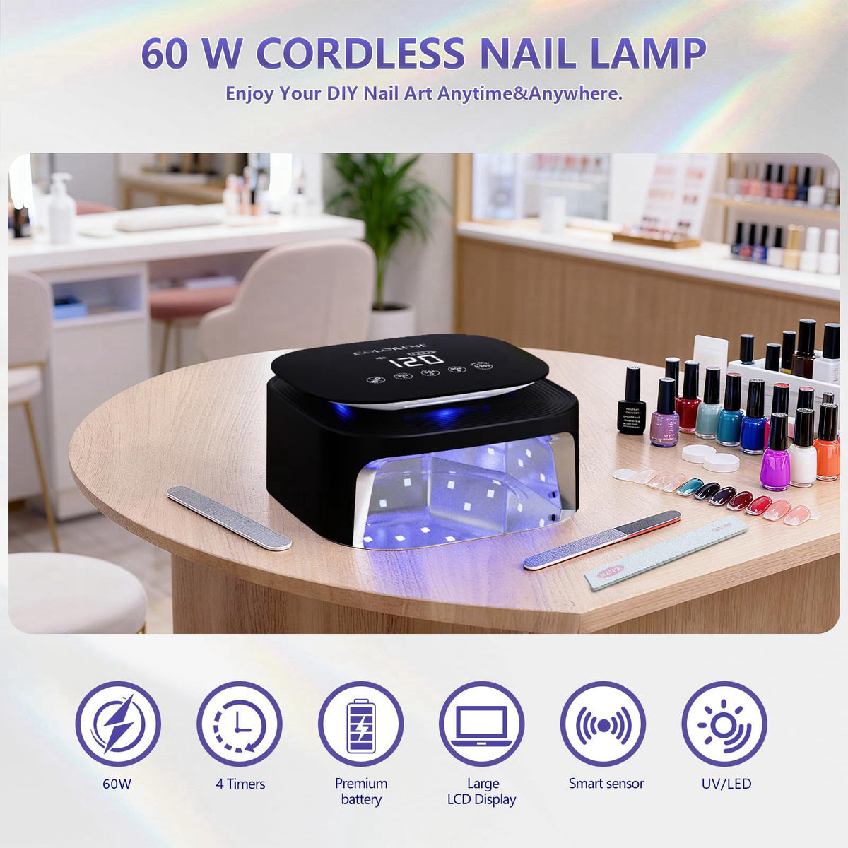 BETE 60W Cordless UV LED Nail Lamp — view 3