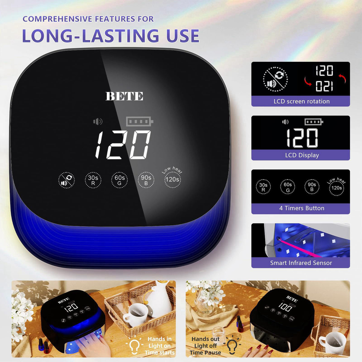 BETE 60W Cordless UV LED Nail Lamp — view 4