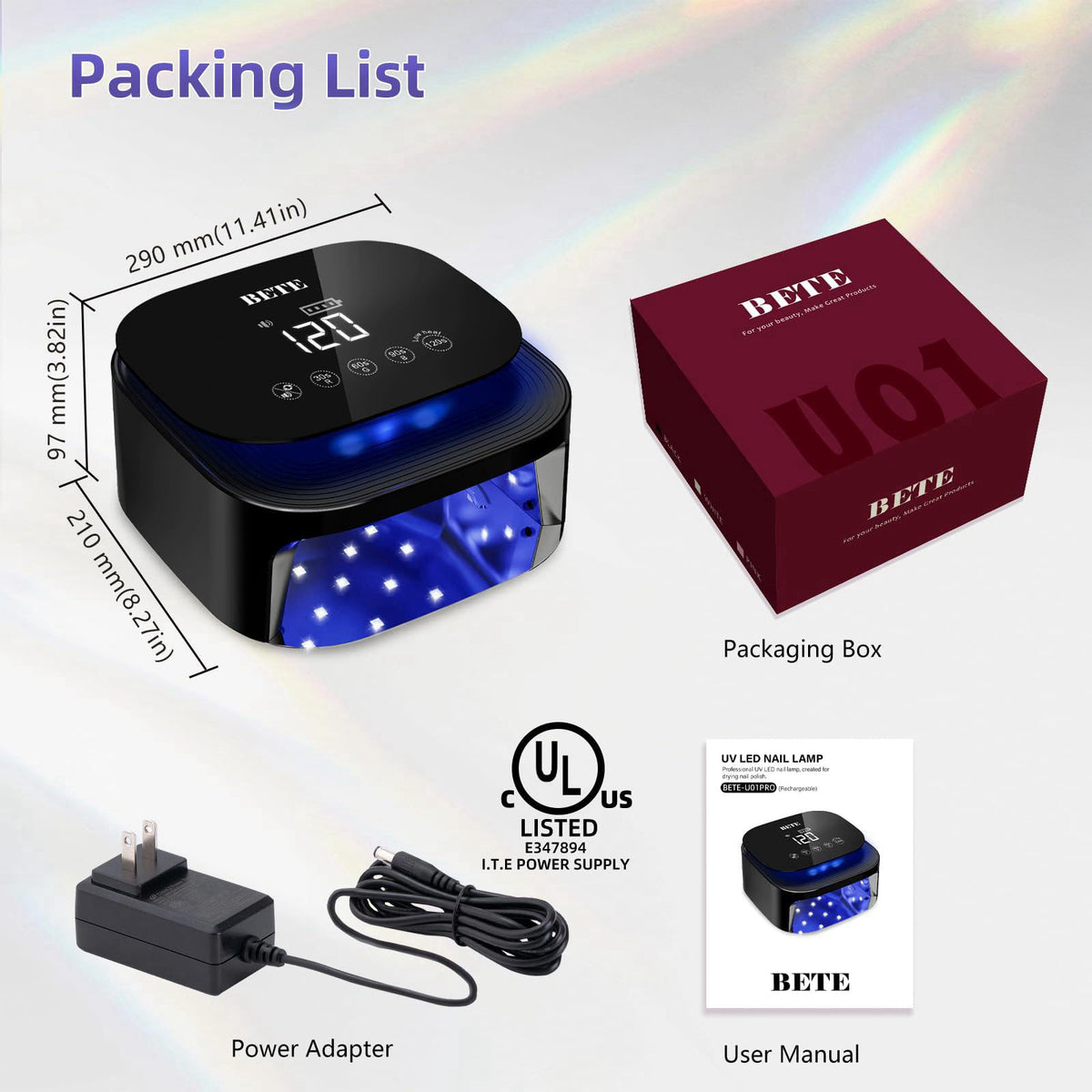 BETE 60W Cordless UV LED Nail Lamp — view 7