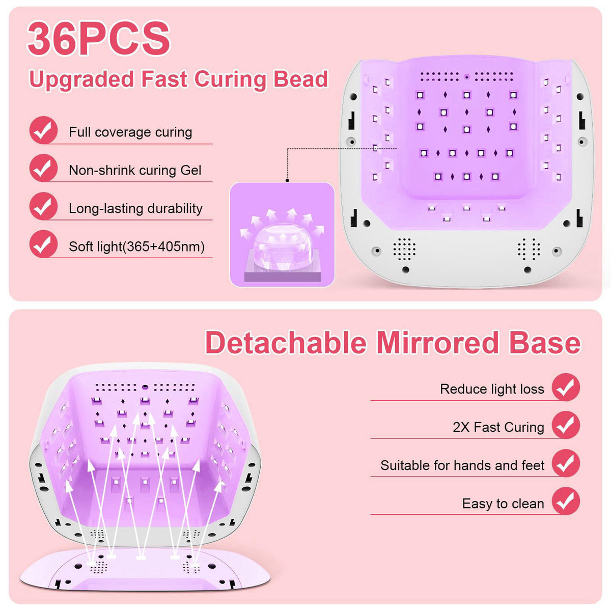 Cordless UV LED Nail Lamp 80W Rechargeable Nail Dryer Light by HELIVIVE — view 4